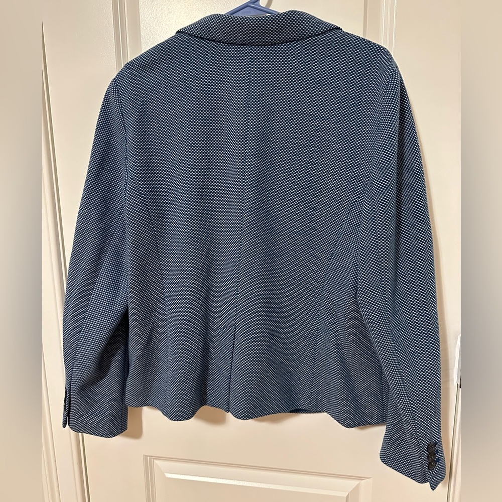 Talbots Blue Cotton-Blend Blazer with Flap Pockets - Picture 2 of 4